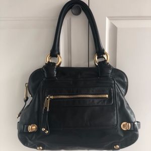 Marc Jacobs Black Leather Mercer Satchel Bag